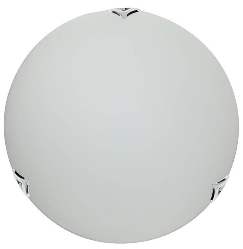 Srebrny plafon szklany do salonu 30 cm Sara chrom satyna IP20