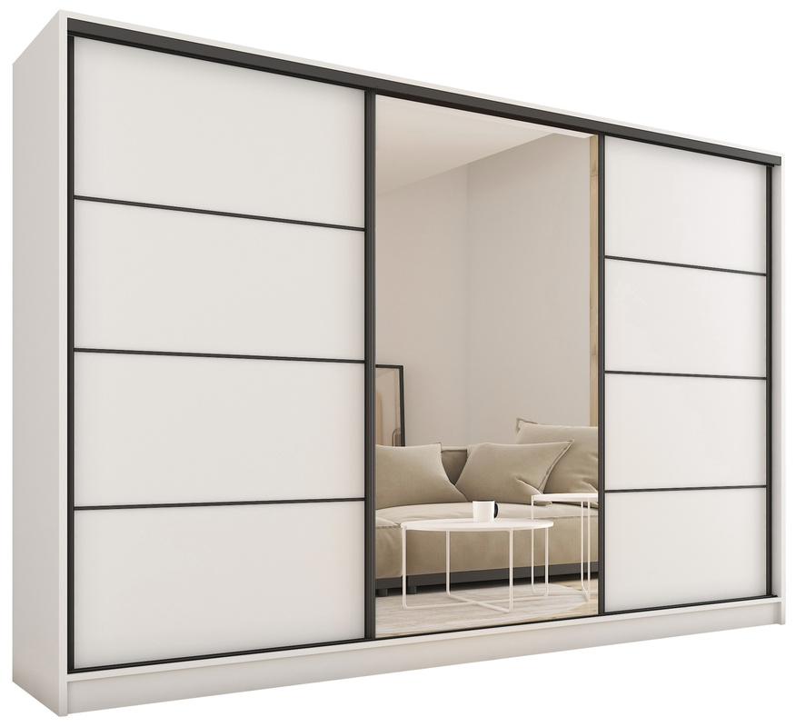 Duża szafa na ubrania biała 280 cm LOFT