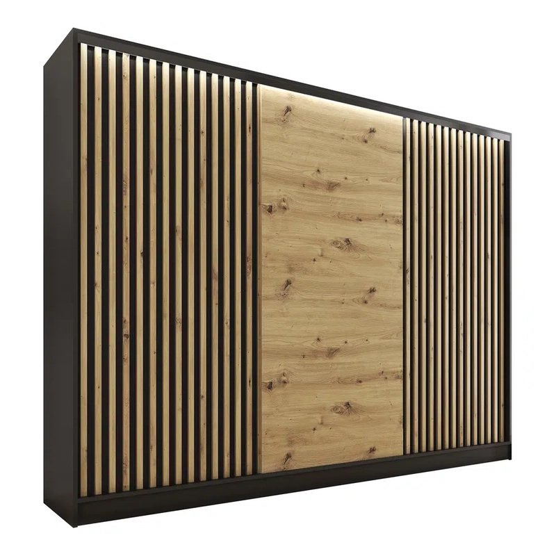 Pojemna szafa przesuwna z lamelami LOFT 250 cm