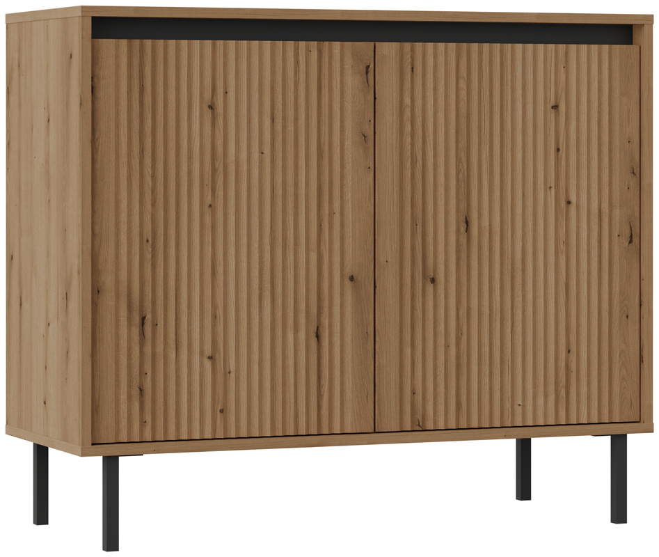 Drewnopodobna frezowana komoda do salonu 100 cm OMEGA