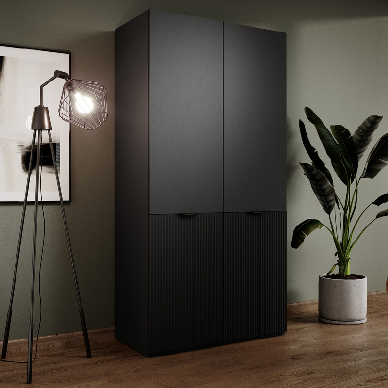 Dwudrzwiowa szafa modułowa z półkami i drążkami 101 cm SIGMA