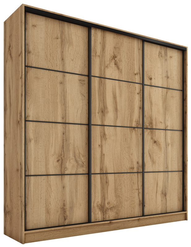 Szafa przesuwna z półkami 200 cm LOFT MAX dąb wotan