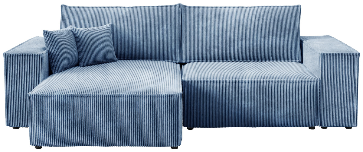 Sztruksowy narożnik z funkcją spania niebieski PEDRO