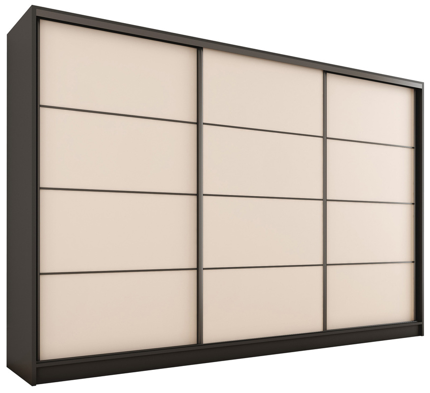 Duża szafa przesuwna do sypialni 280 cm beż piaskowy LOFT