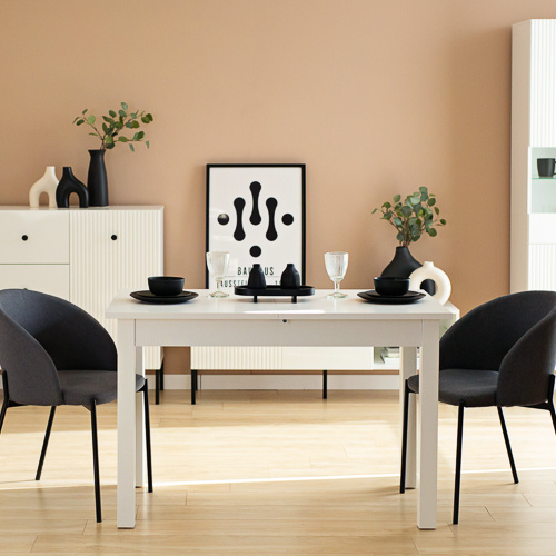 Mały stół rozkładany do jadalni NOSTE 120 cm biały