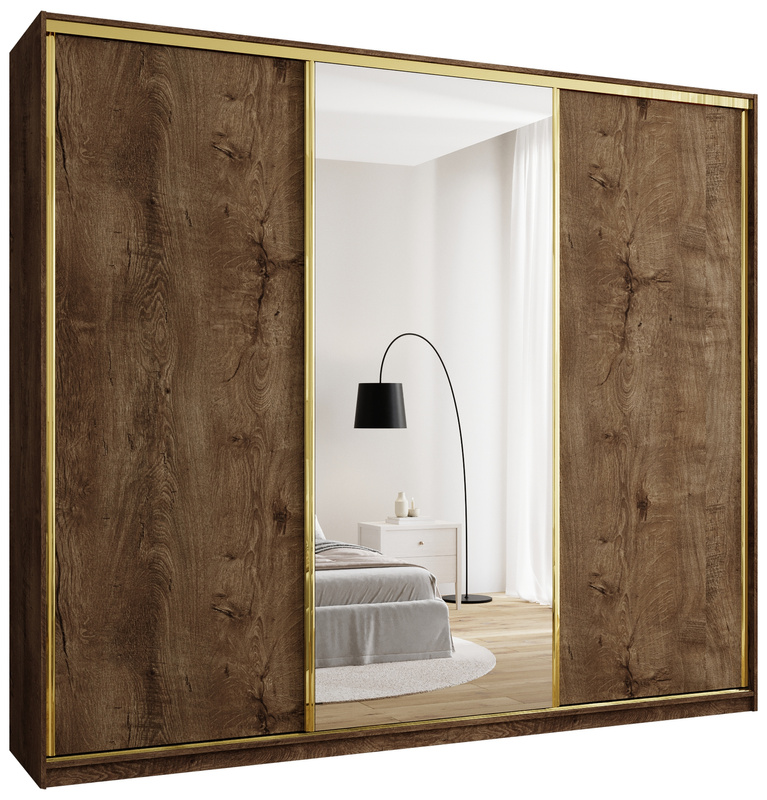 Szafa przesuwna z lustrem 280 cm GOLD NEW MAX