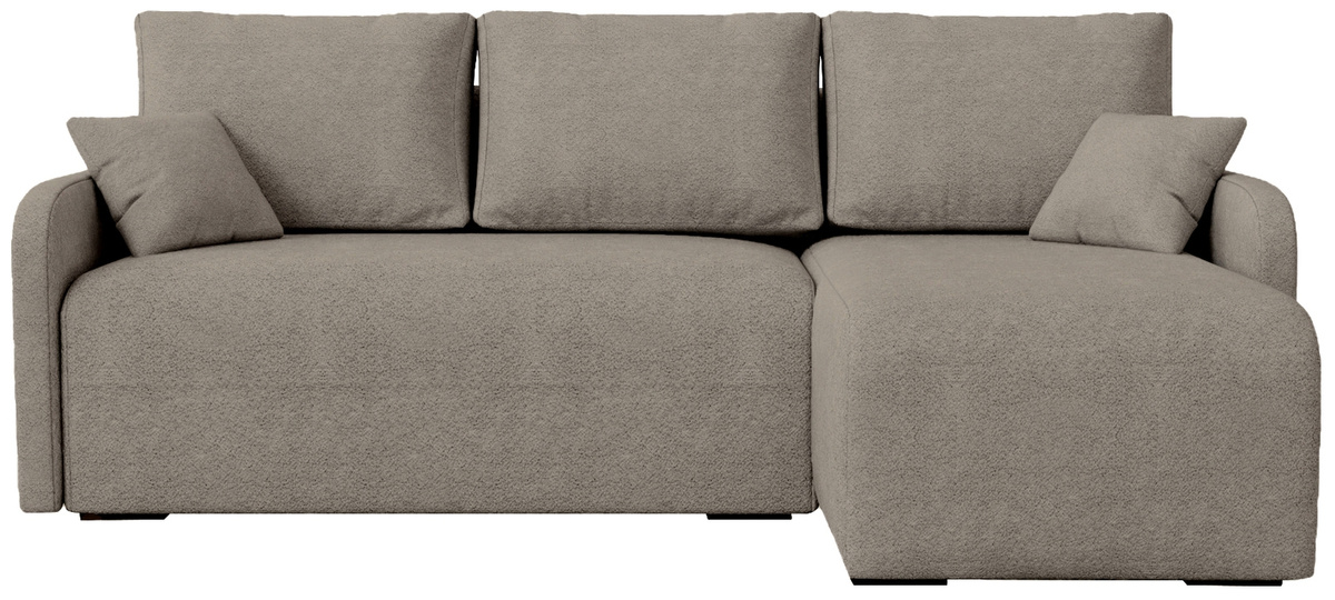 Kanapa narożna z funkcją spania i pojemnikiem boucle MALEN