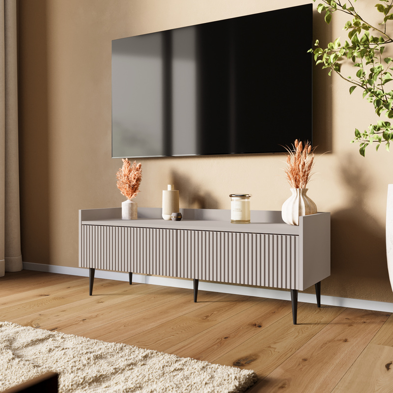 Szafka RTV nowoczesna w kolorze kaszmir 121 cm ASPERO