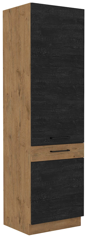 Słupek kuchenny do zabudowy lodówki 60 cm VIKI ciemne drewno