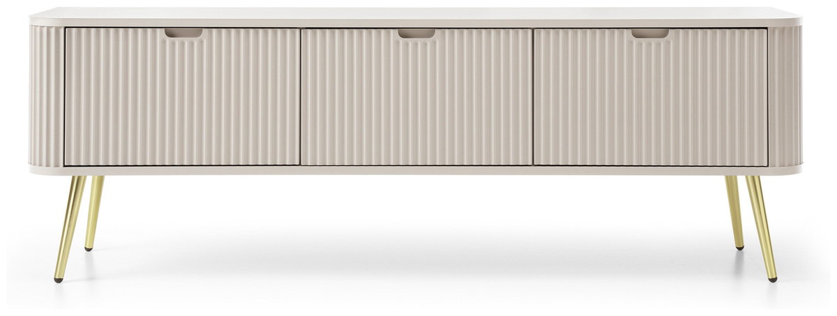 Kaszmirowy stolik RTV 168 cm pod telewizor ZENIT frezowane fronty