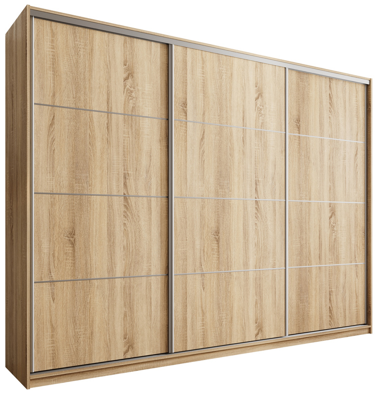 Pojemna szafa przesuwna z półkami i szufladami 280 cm TOP MAX