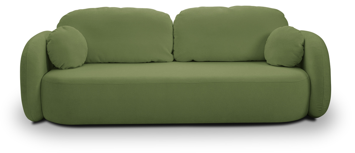 Zielona kanapa do salonu z funkcją spania OMERO