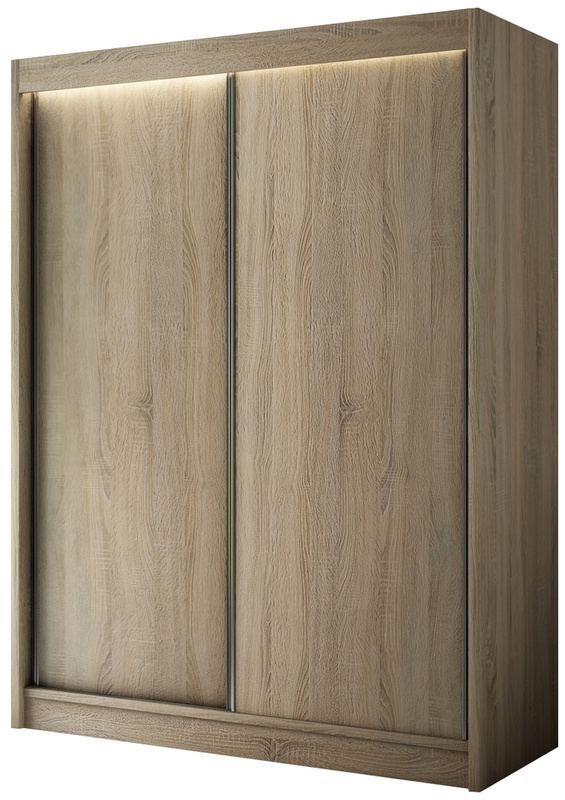 Szafa przesuwna do sypialni 150 cm z półkami BRANDON