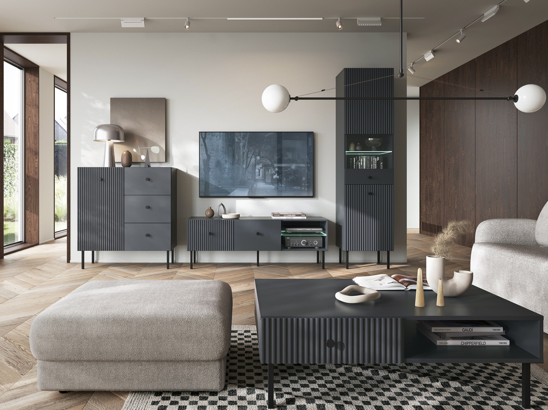 Zestaw mebli do salonu VALTEO czarny