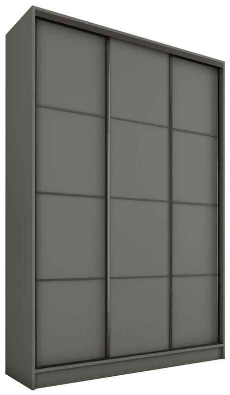 Grafitowa trzydrzwiowa szafa przesuwna 150 cm LOFT MAX