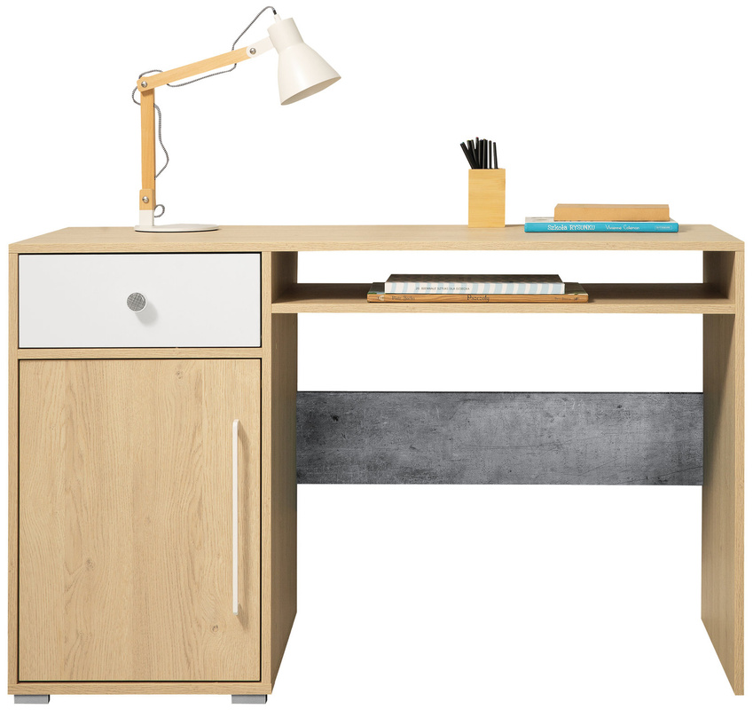 Biurko młodzieżowe 125x55 dla dziecka z szafką i szufladą SLEEK