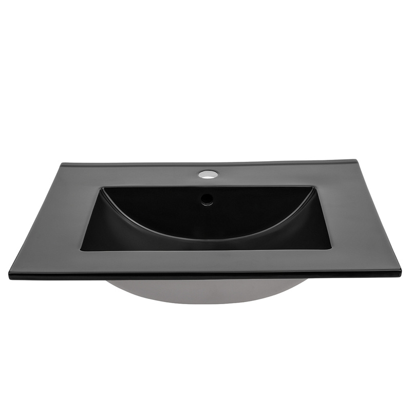 Czarna umywalka 80cm ceramiczna