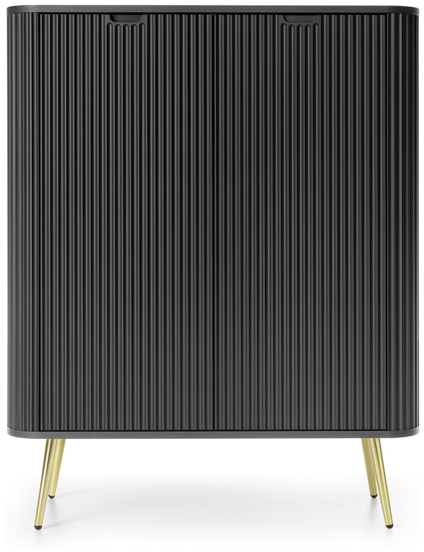 Wysoka czarna dwudrzwiowa komoda do salonu 103 cm ZENIT