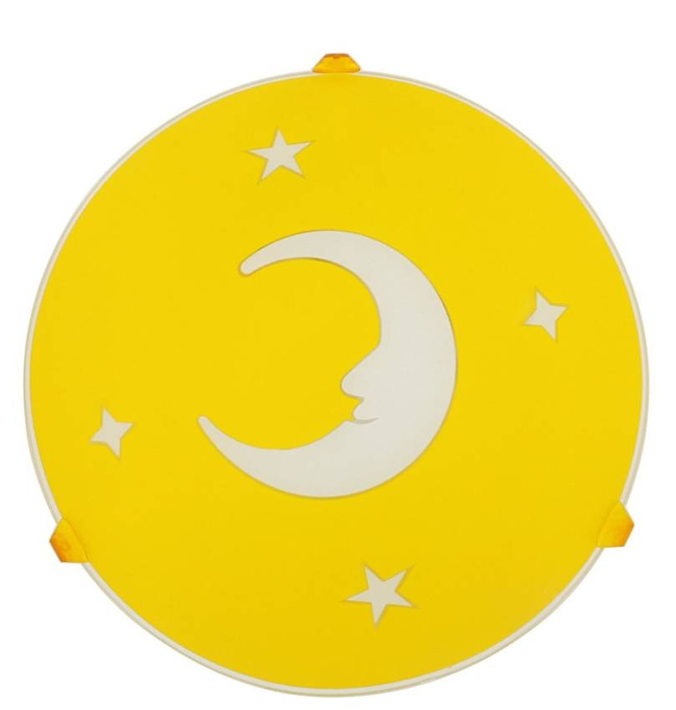 Żółty plafon sufitowy księżyc do pokoju dziecięcego 1 punkt światła