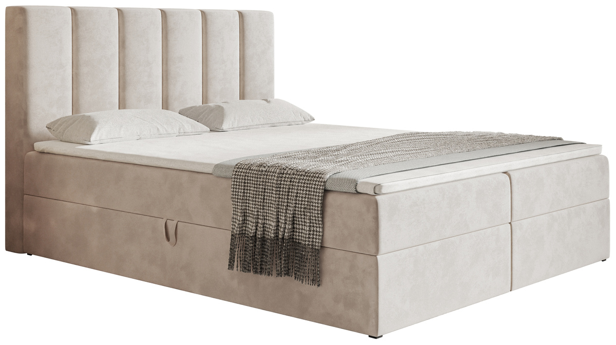 Łóżko kontynentalne 120x200 cm z pojemnikiem na pościel OWEL