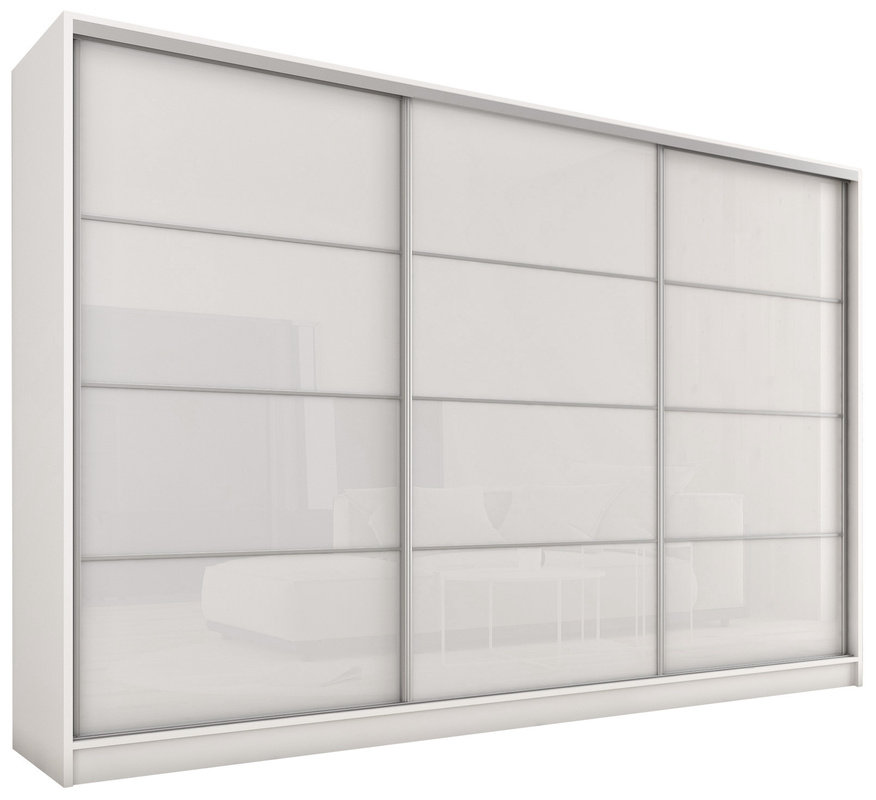 Duża szafa przesuwna biała połysk TOP
