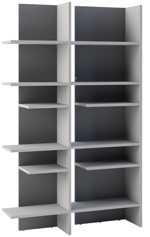 Otwarty regał do salonu nowoczesny z półkami 120 cm wysoki FITT