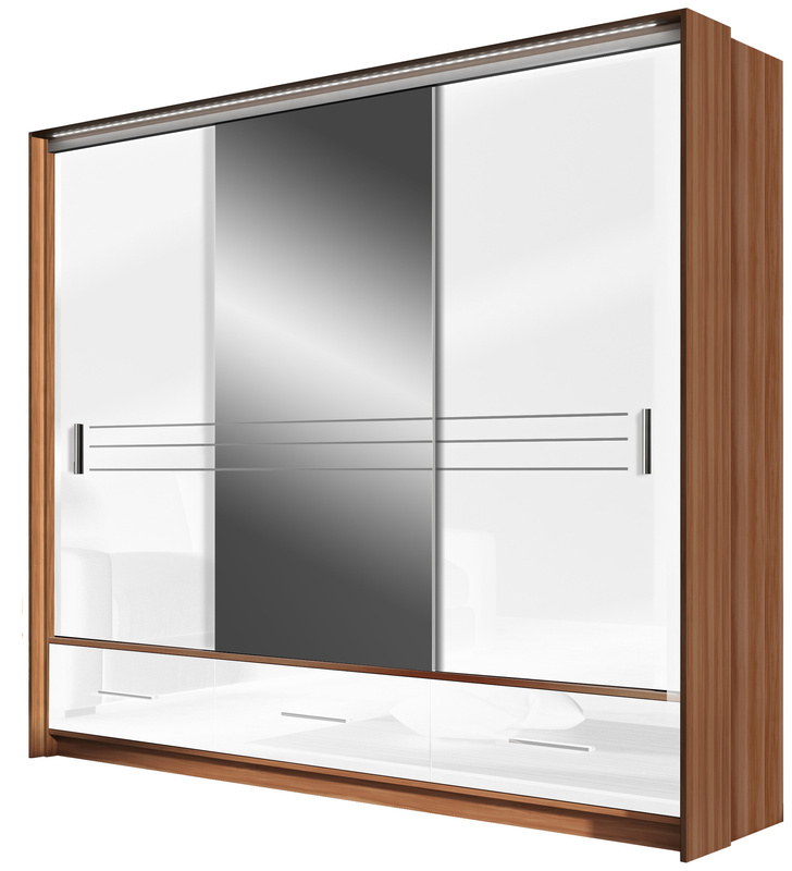 Trzydrzwiowa szafa przesuwna z szufladami 250 cm ARISA