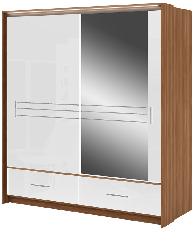 Nowoczesna dwudrzwiowa szafa przesuwna z lustrem 203 cm ARISA