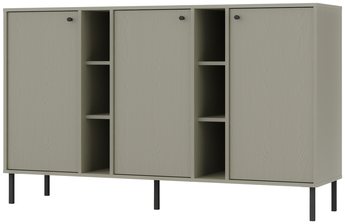 Pojemna komoda trzydrzwiowa z półkami do salonu 160 cm TOKEN