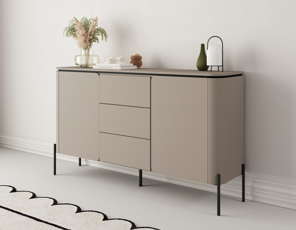 Komoda dwudrzwiowa do salonu 162 cm z szufladami i półkami congo BELLO