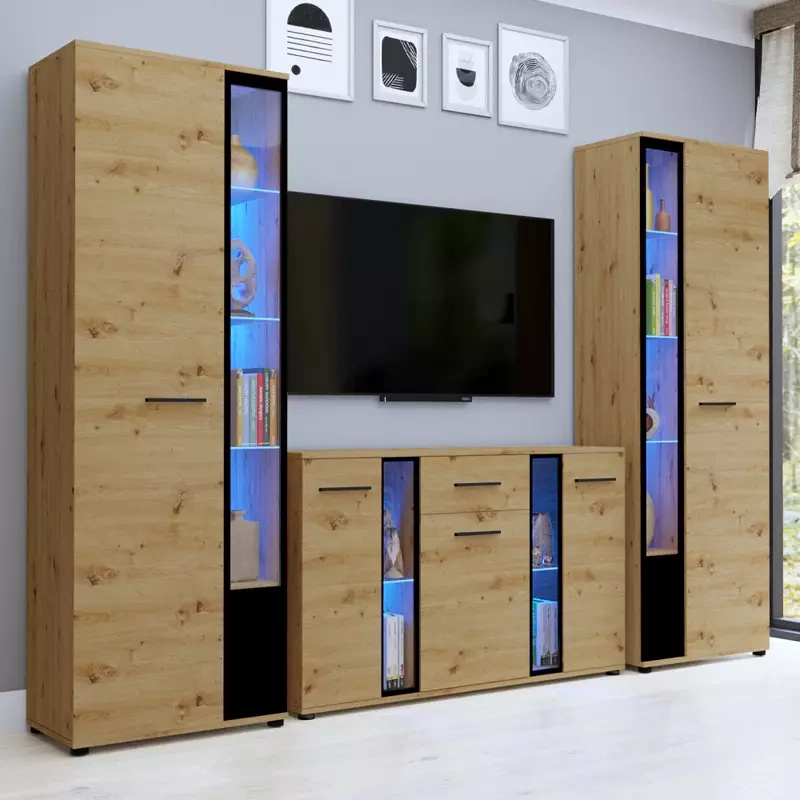 Nowoczesne meble do salonu dąb artisan CUBE XL