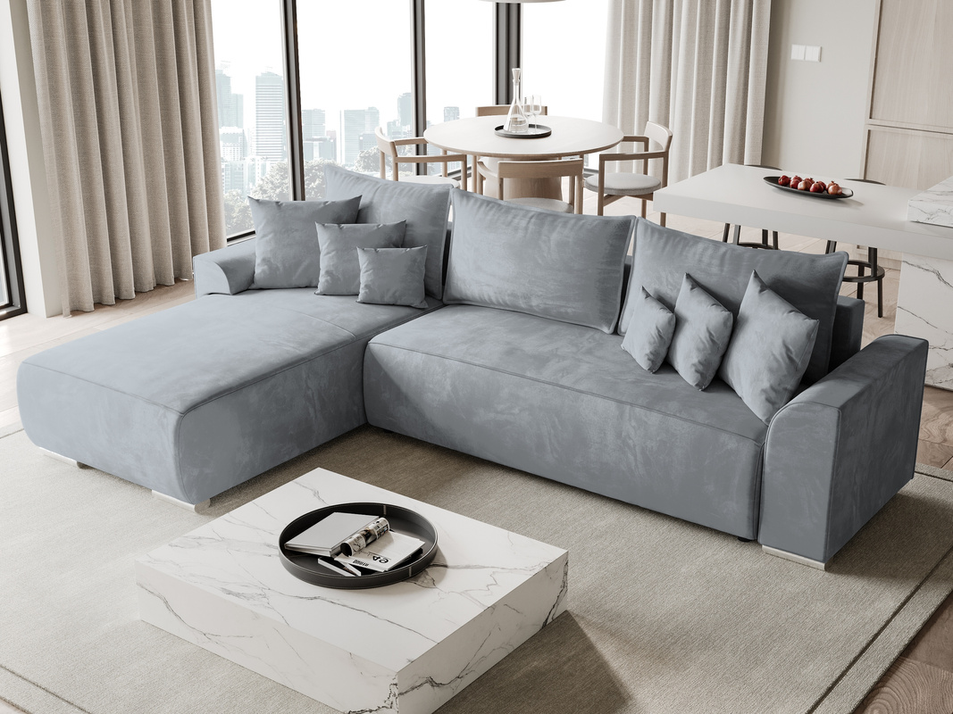 Szara rogówka do salonu z funkcją spania SYDNEY