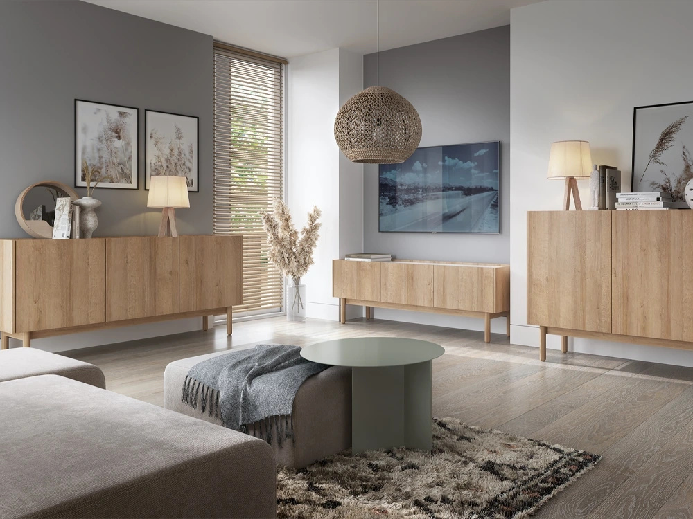 Zestaw mebli do salonu w stylu boho BURGOS