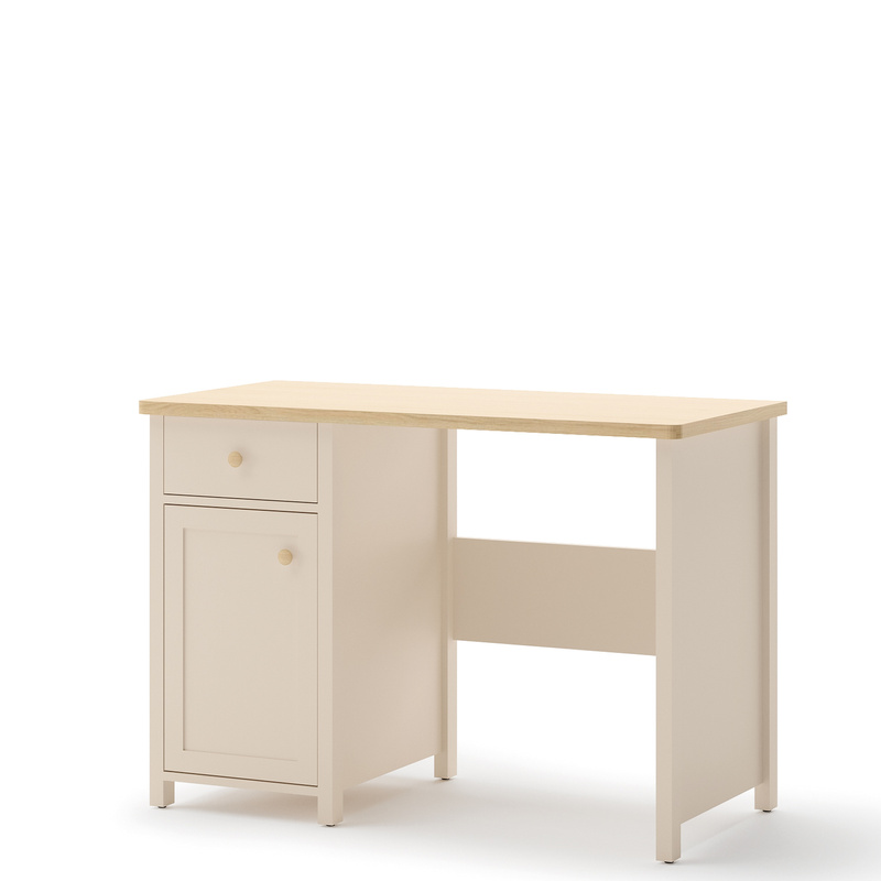 Biurko młodzieżowe 110 cm z szafką STORY beż piaskowy
