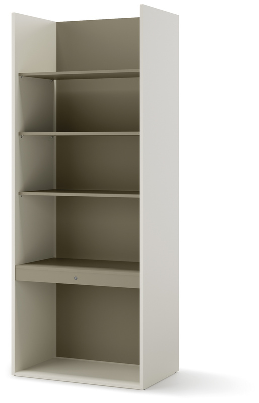 Regał na książki 85 cm szeroki z oświetleniem WOOW eukaliptus