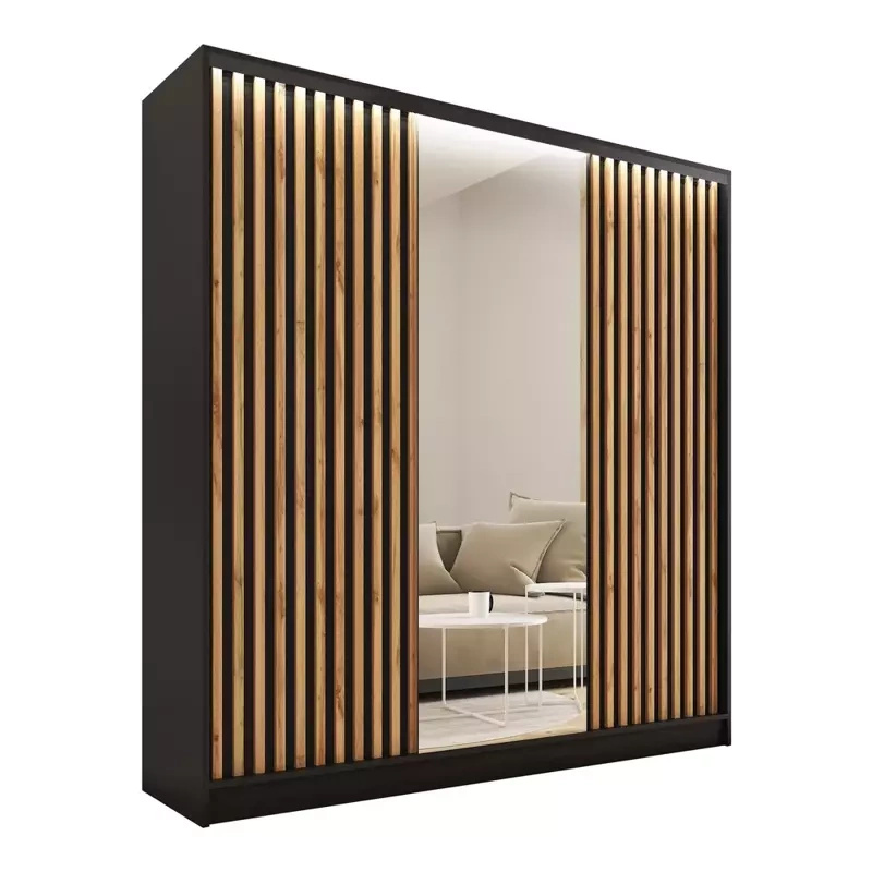 Szafa przesuwna z lustrem lamele LOFT 180 cm