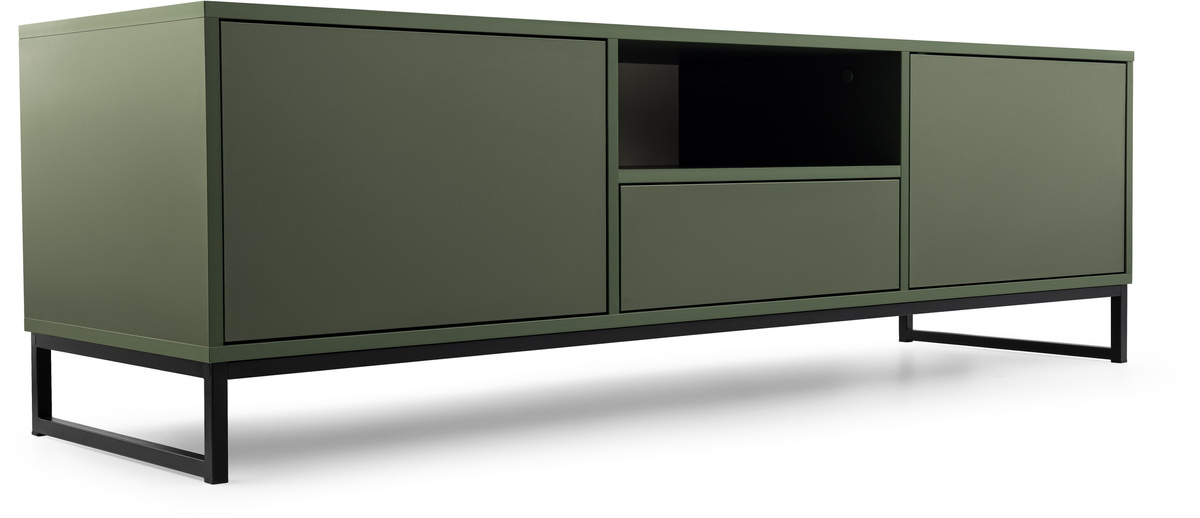 Szafka RTV do salonu pod telewizor 160 cm zielona z szafkami GENEWA
