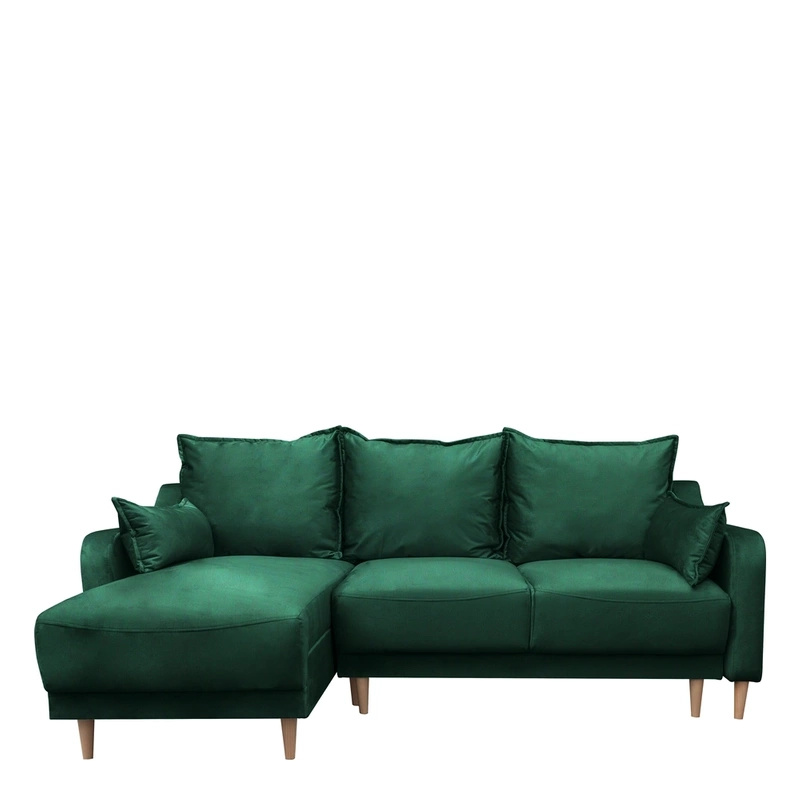 Rozkładana kanapa narożna z funkcją spania FESTA zieleń