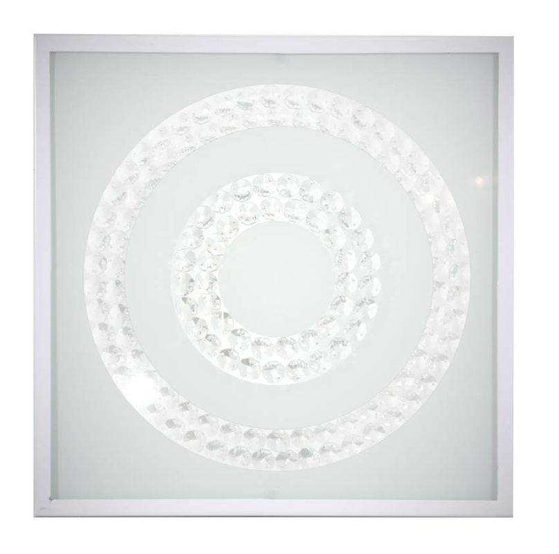 Biały plafon sufitowy LED 16W 4000K do salonu LUX metal szkło