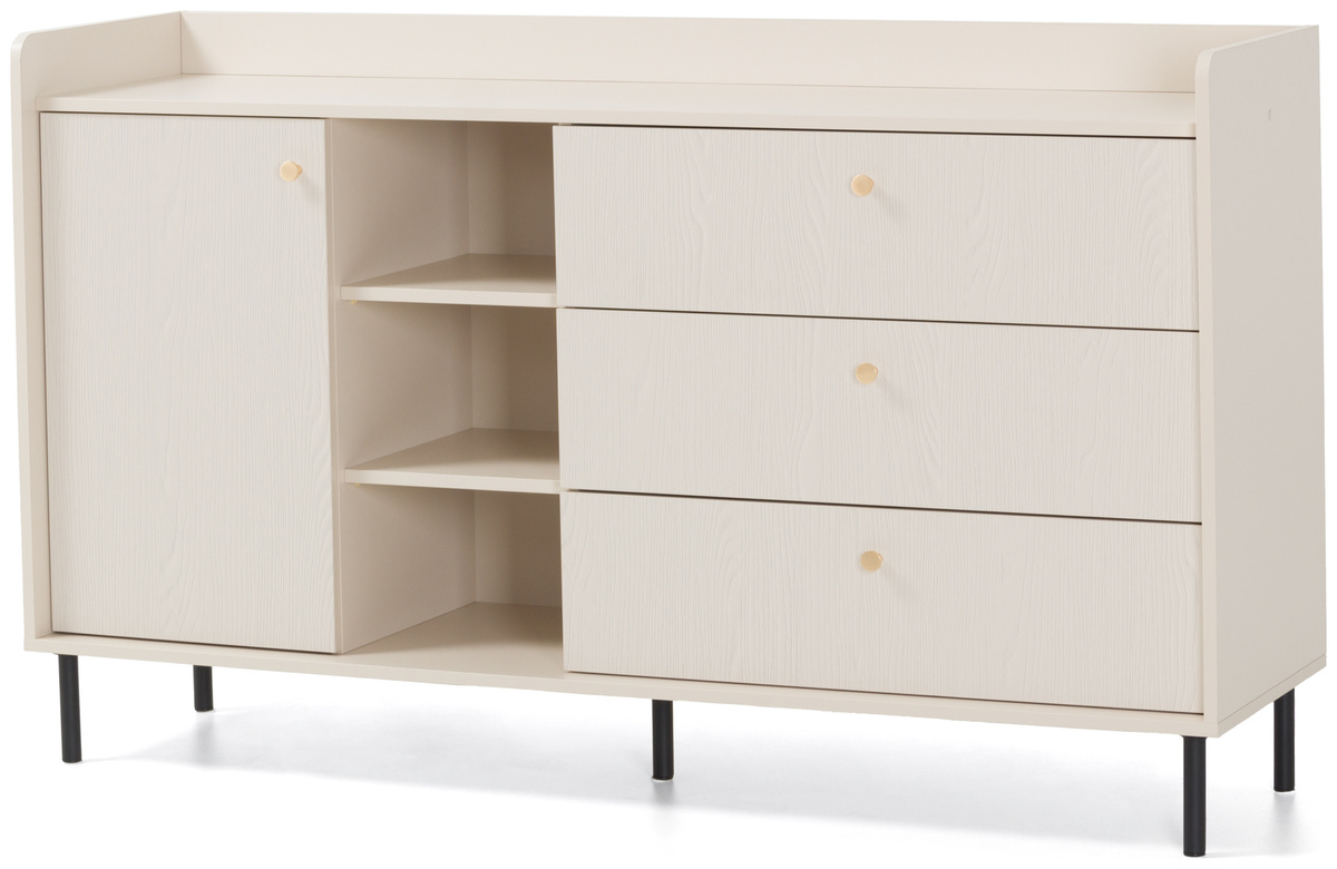 Komoda 150 cm z szufladami i półkami GAVIA beż piaskowy