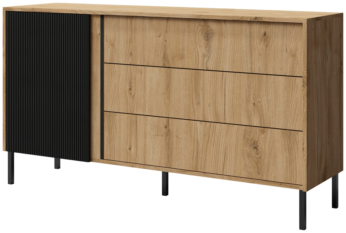 Szeroka komoda z szufladami loft do salonu 145 cm MALEZJA