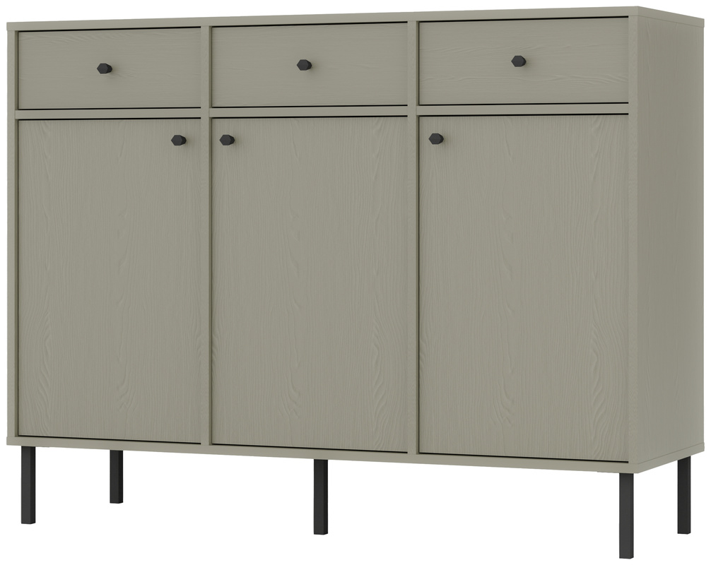 Wysoka komoda do salonu 125 cm z szufladami TOKEN