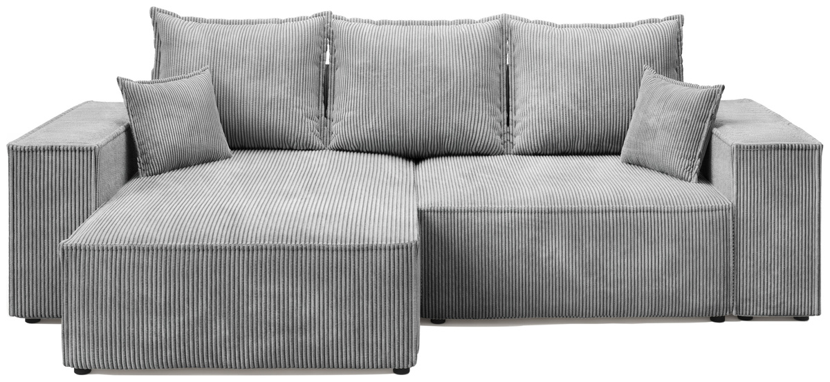 Szary rozkładany narożnik do salonu z funkcją spania ELDON