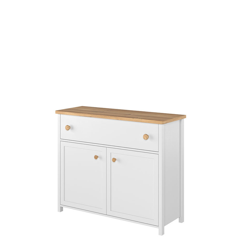 Biała komoda z drzwiami do pokoju młodzieżowego STORY