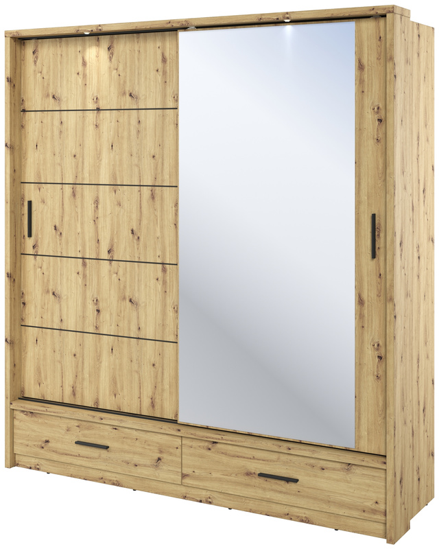 Szafa przesuwna z lustrem 200 cm do sypialni ARTI