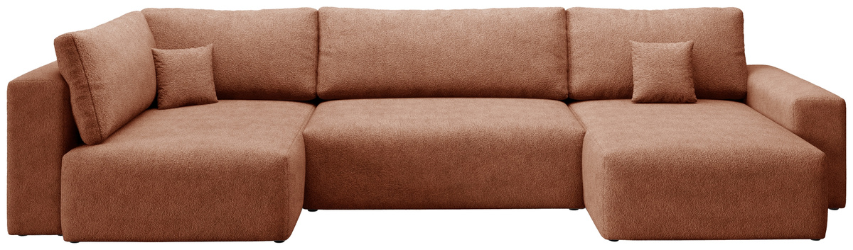 Nowoczesna kanapa narożna rozkładana z funkcją spania do salonu boucle CAMILO MAXI