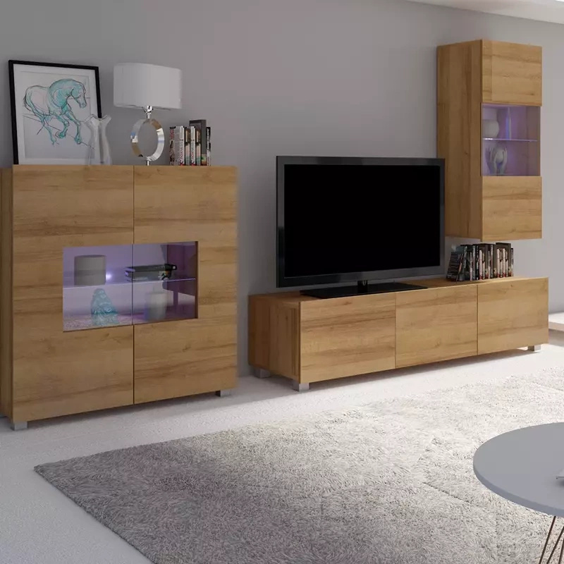 Zestaw mebli do salonu dąb złoty MODERN 7