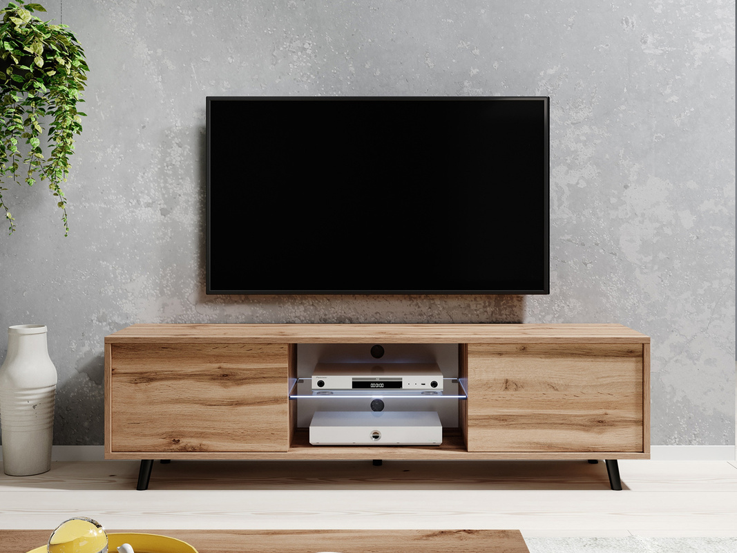 Dwudrzwiowa szafka RTV 140 cm pod telewizor do salonu LIRIA