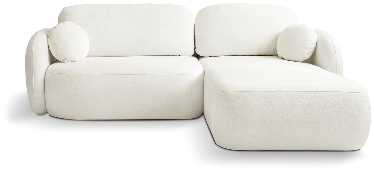 Nowoczesny beżowy narożnik do salonu z funkcją spania OMERO