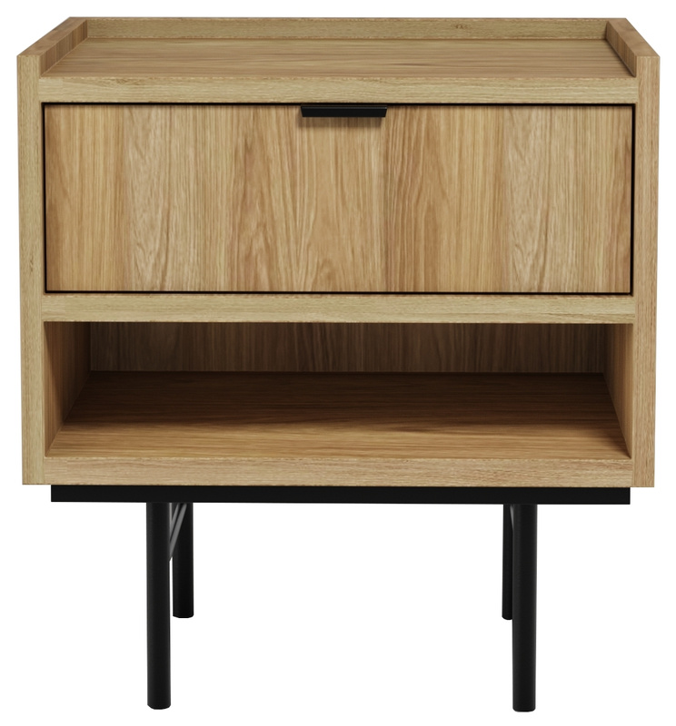 Szafka nocna 51 cm z szufladą hikora naturalna ELVIO